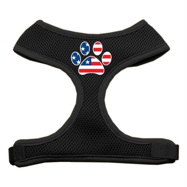 Unconditional Love Paw Flag USA Screen Print Soft Mesh Harness Black Extra Large UN921459